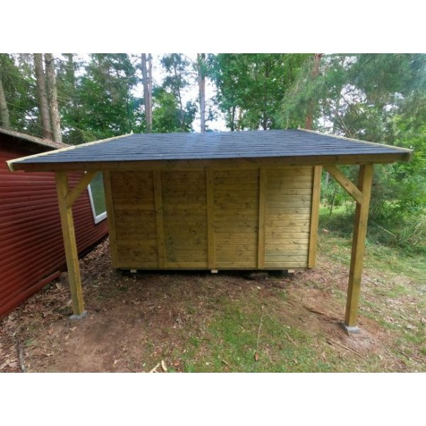 Hjemsted Premium 30x30 redskabsskur i trykimprgneret tr p 9m2