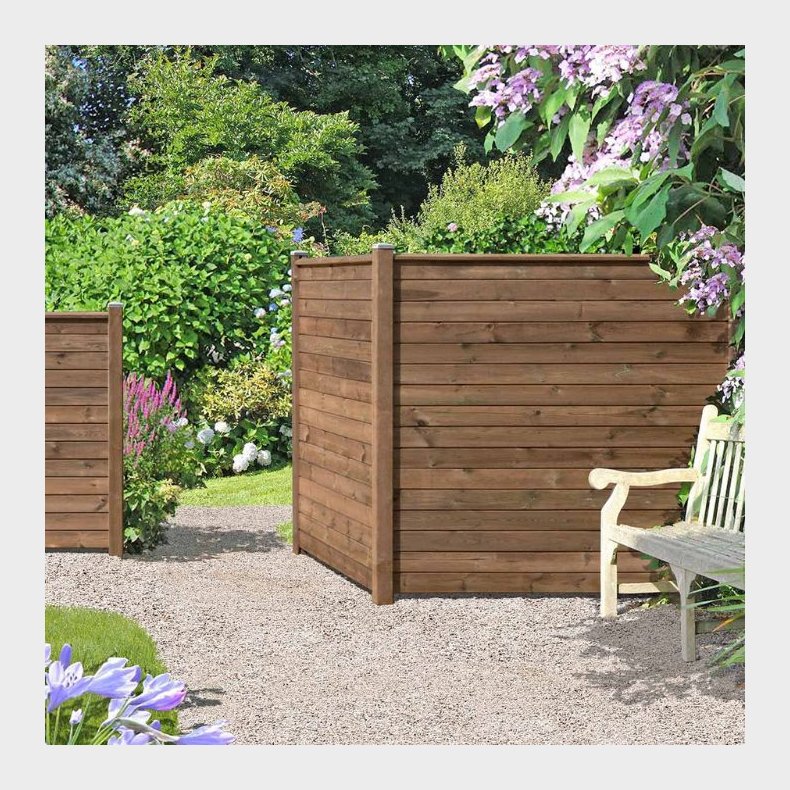 Systemhegn i brunt trykimprgneret tr - Bronzeklasse