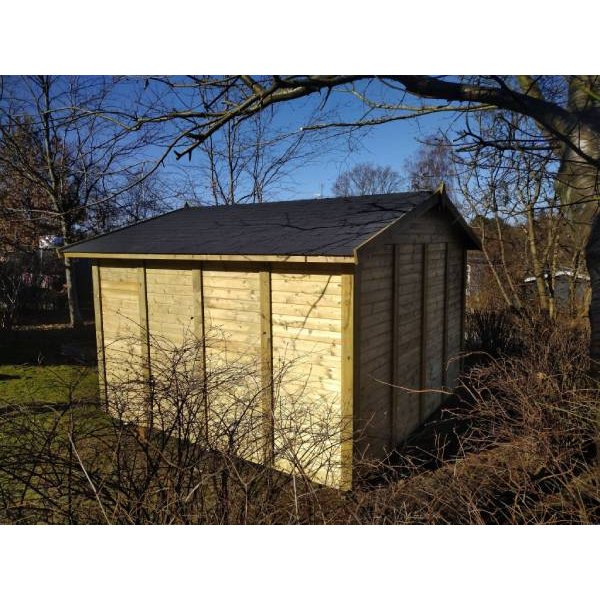 Hjemsted Premium 30x30 redskabsskur i trykimprgneret tr p 9m2