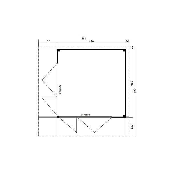 Hjemsted Eksklusiv XL anneks/havehus model 11 i ubehandlet p 19m2