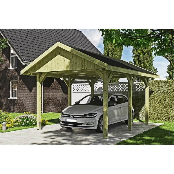 Platinklasse: Hjemsted Premium enkeltcarport med saddeltag 380x500cm (BxL)