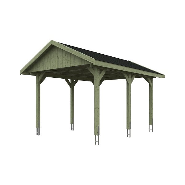 Platinklasse: Hjemsted Premium enkeltcarport med saddeltag 380x500cm (BxL)