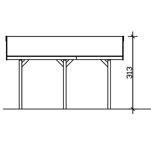 Platinklasse: Hjemsted Premium enkeltcarport med saddeltag 380x500cm (BxL)