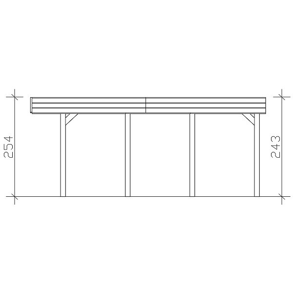 Platinklasse: Hjemsted Premium dobbeltcarport med fladt tag 557x555cm (BxL)