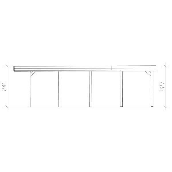 Platinklasse: Hjemsted Premium enkeltcarport med fladt tag og redskabsrum 314x708cm (BxL)
