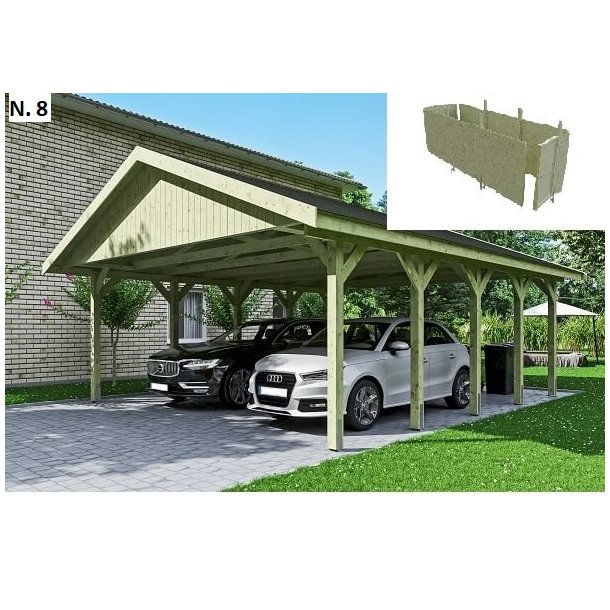 Bravo carporte med saddeltag