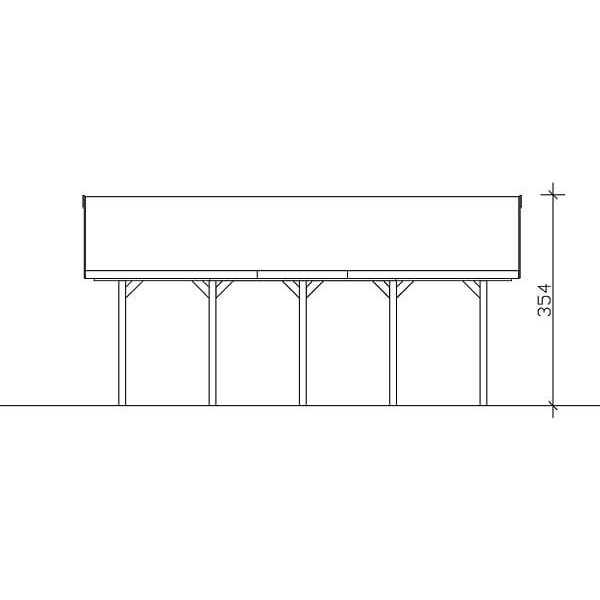 Platinklasse: Hjemsted dobbeltcarport med saddeltag og redskabsrum model "Anker" 620x750cm (BxL)