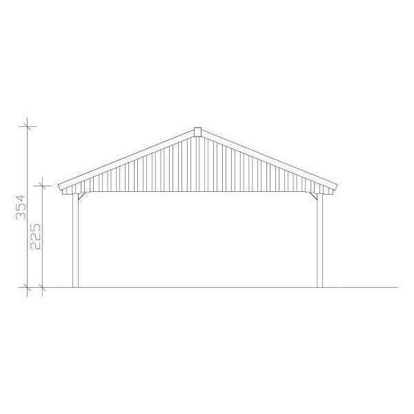 Platinklasse: Hjemsted dobbeltcarport med saddeltag og redskabsrum model "Anker" 620x750cm (BxL)