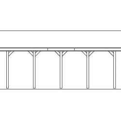 Platinklasse: Hjemsted XL enkeltcarport med saddeltag og redskabsrum model "Lisa" 430x750cm (BxL)