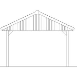 Platinklasse: Hjemsted XL enkeltcarport med saddeltag og redskabsrum model "Lisa" 430x750cm (BxL)