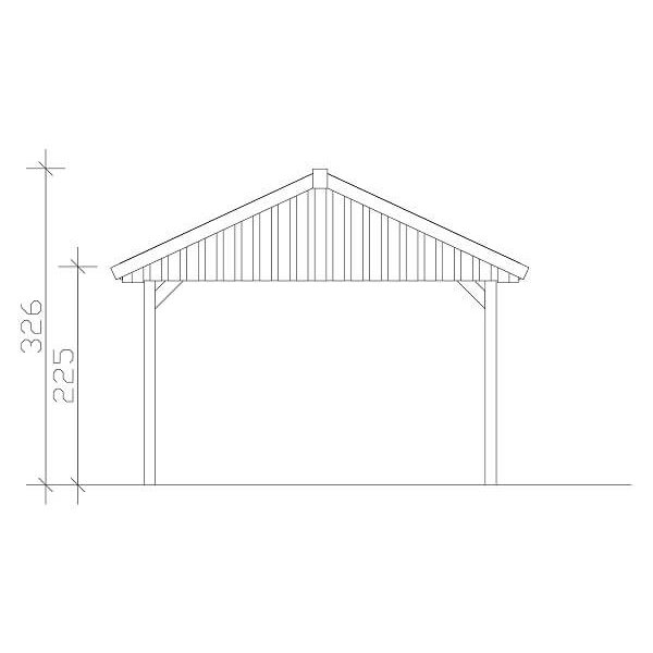 Platinklasse: Hjemsted XL enkeltcarport med saddeltag og redskabsrum model "Lisa" 430x750cm (BxL)