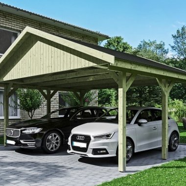 Hjemsted Premium carport dobbelt med saddeltag