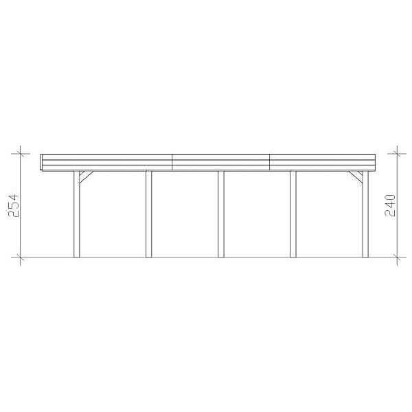 Platinklasse: Hjemsted Premium dobbeltcarport med fladt tag og redskabsrum 557x708cm (BxL)