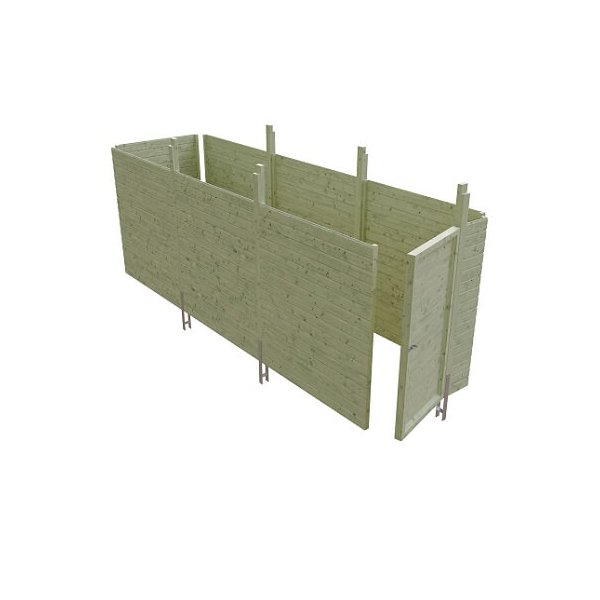 Platinklasse: Hjemsted Premium dobbeltcarport med fladt tag og redskabsrum 557x708cm (BxL)