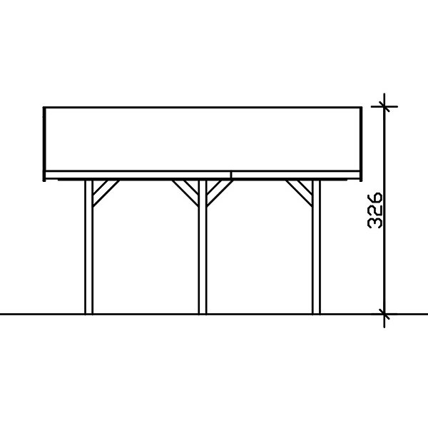 Platinklasse: Hjemsted Premium XL enkeltcarport med saddeltag model "Ivan" 430x500cm (BxL)