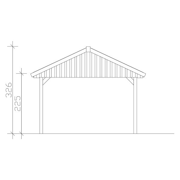 Platinklasse: Hjemsted Premium XL enkeltcarport med saddeltag model "Ivan" 430x500cm (BxL)