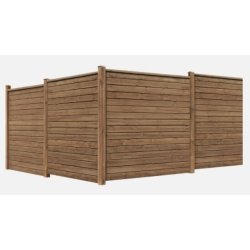 Bravo plank systemhegn i brun trykimprgneret model "Viborg"