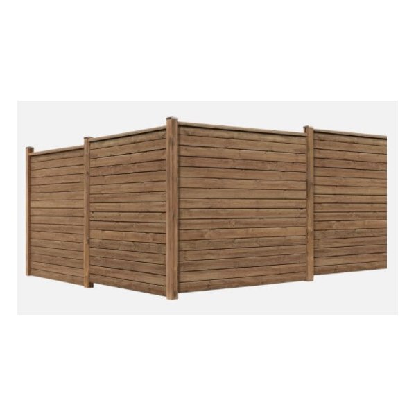 Bronzeklasse: Hjemsted plank systemhegn inkl. systemstolper i tr og tilbehr