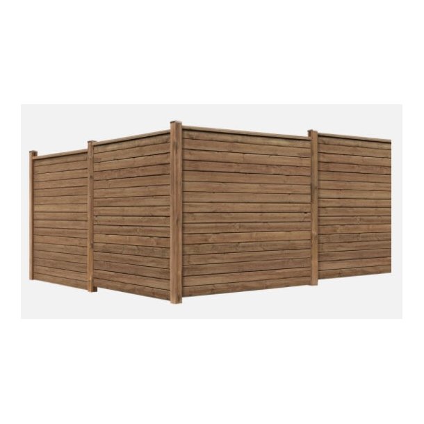 Bravo plank systemhegn i brun trykimprgneret model "Viborg"