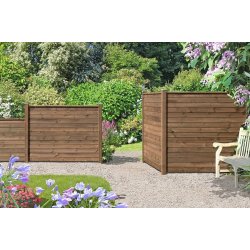 Bravo plank systemhegn i brun trykimprgneret model "Viborg"