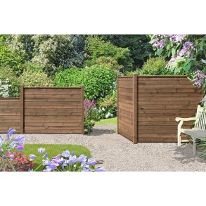 Bravo plank systemhegn i brun trykimprgneret model 