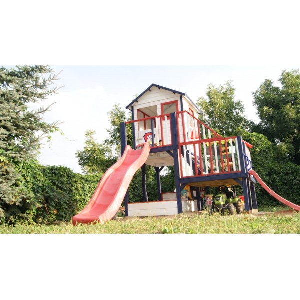 Holger legehus p stolper med platforme og sandkasse &#150; et legehus fyldt med muligheder