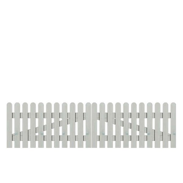 Skagen stakit dobbeltlge i grundmalet gr/hvid model "Holsten" 300x80cm (BxH)