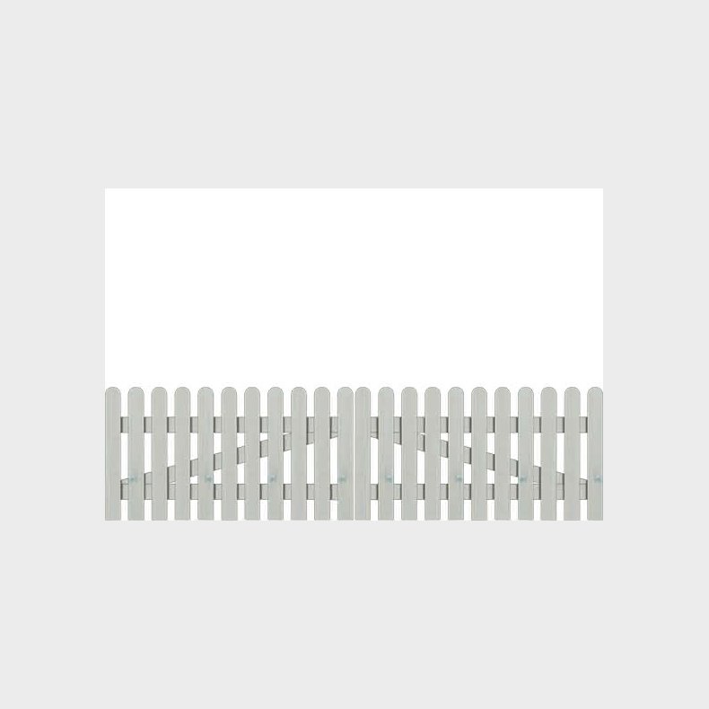 Skagen stakit dobbeltlge i grundmalet gr/hvid model "Holsten" 300x80cm (BxH)