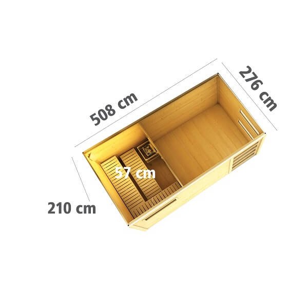 Helsinki saunahytte inkl. forrum i ubehandlet p 14m2