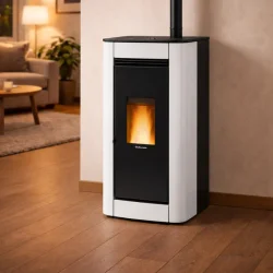 Ilary pilleovn med bagudgang � effektiv, st�jsvag og intelligent varme til op til 160 m�