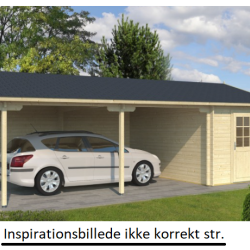 Ikast carport med 15m2 skur (44mm godstykkelse)