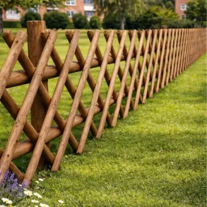 J�gerhegn i brunimpr�gneret 250x120cm (BxH)