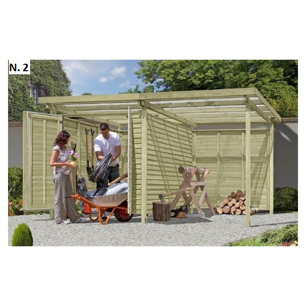 Bravo budget redskabsskure med fladt tag