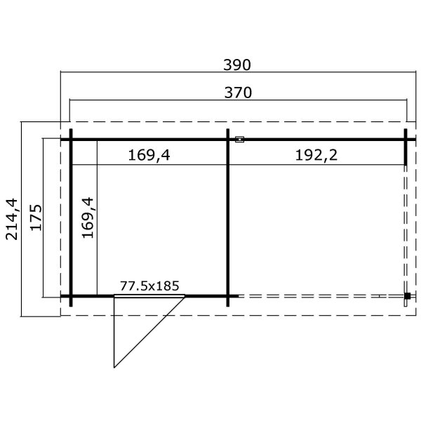 Juelsminde bjlkeskur med 28mm bjlker p 2,9m2 + udhng