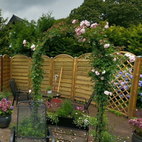 Lamelhegn bue opad model Kampen 90x180/160cm (BxH)