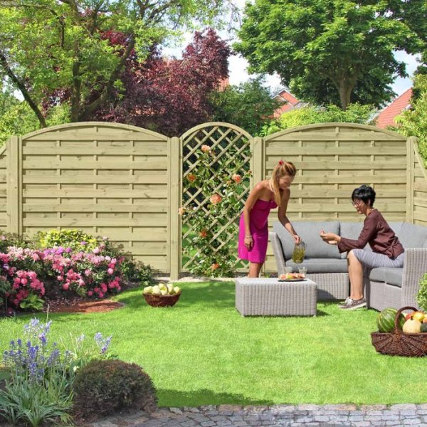 Lamelhegn bue opad model Kampen 180x180/160cm (BxH)