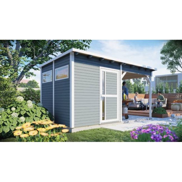 Kassel 2 Set redskabsskur i gr p 5,1m2 + tilbygning