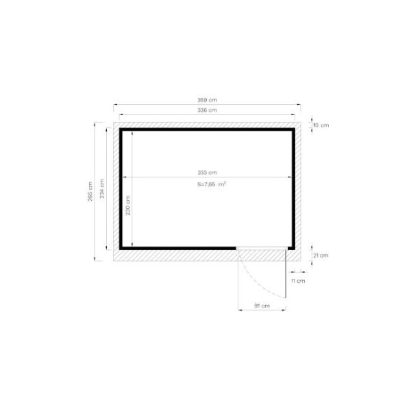 Kassel 3 redskabsskur i grundmalet gr p 7,65m2