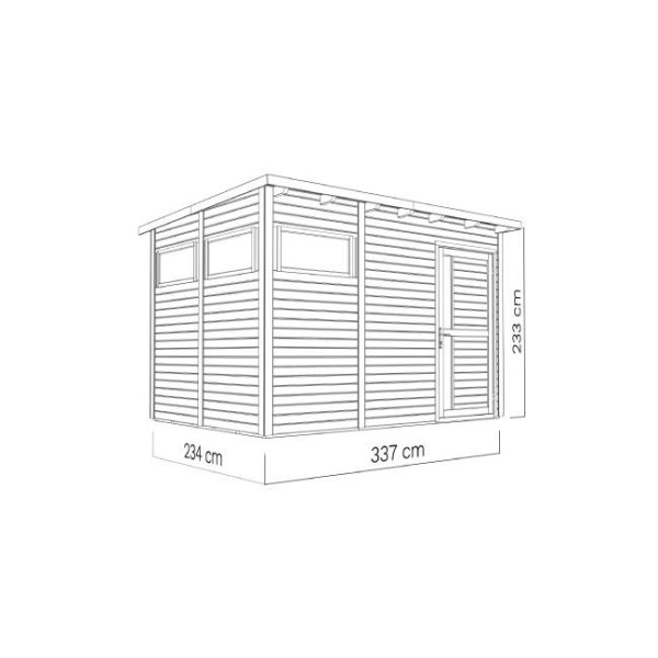 Kassel 3 redskabsskur i grundmalet gr p 7,65m2