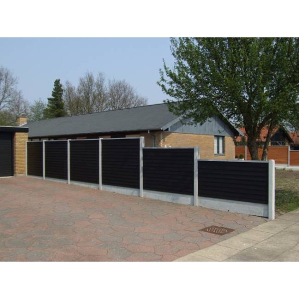 Klinkehegn trykimp. gran grundmalet sort 189x90cm (120cm over jord)