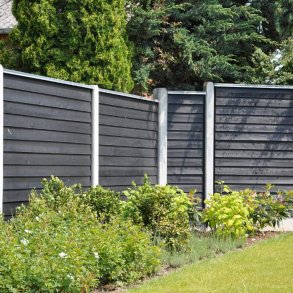 Klinkehegn trykimp. gran grundmalet sort 189x150cm (180cm over jord)