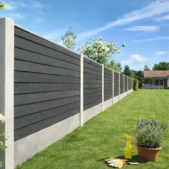 Korfu komposithegn i dobbeltklink med betonstolper og betonbundplade - Platinklasse