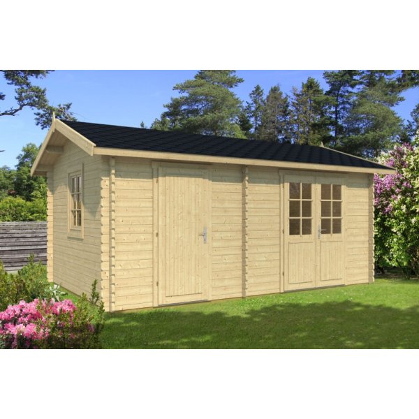 Kragelund redskabsskur med 2 rum p 14,8m2 i ubehandlet tr