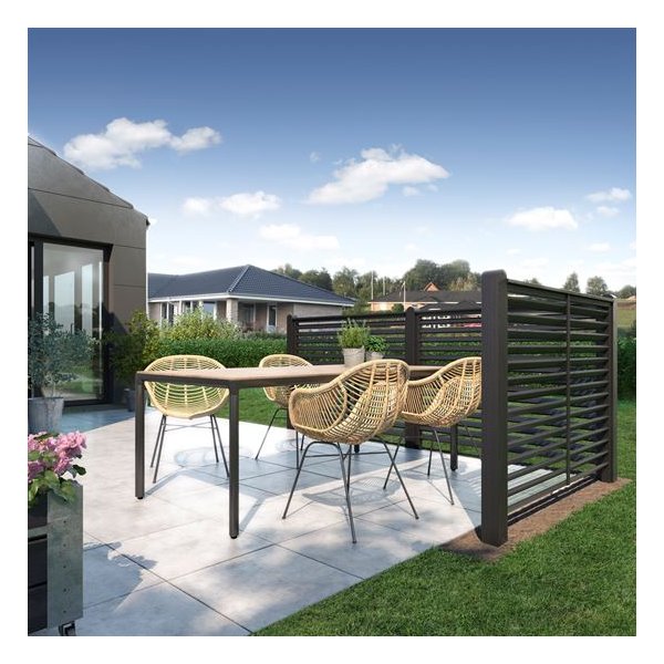 Kyoto hegn i grundmalet sort 160x90cm (BxH)