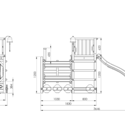 Loco leget�rn teak farvet med gr�n rutsjebane
