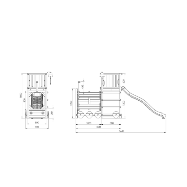 Loco leget�rn teak farvet med gr�n rutsjebane