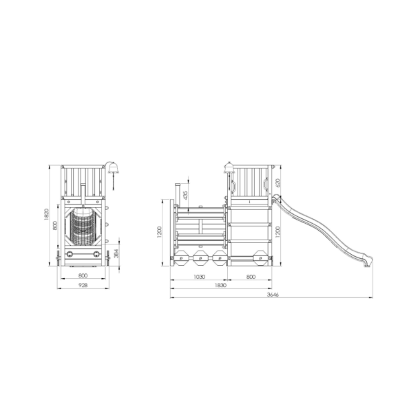 Loco leget�rn teak farvet med gr�n rutsjebane