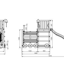 Loco leget�rn teak farvet med gr�n rutsjebane