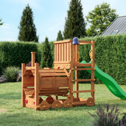 Loco leget�rn teak farvet med gr�n rutsjebane