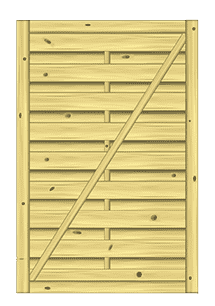 Kraftigt lamelhegn lge model Toftlund 100x150cm (BxH)